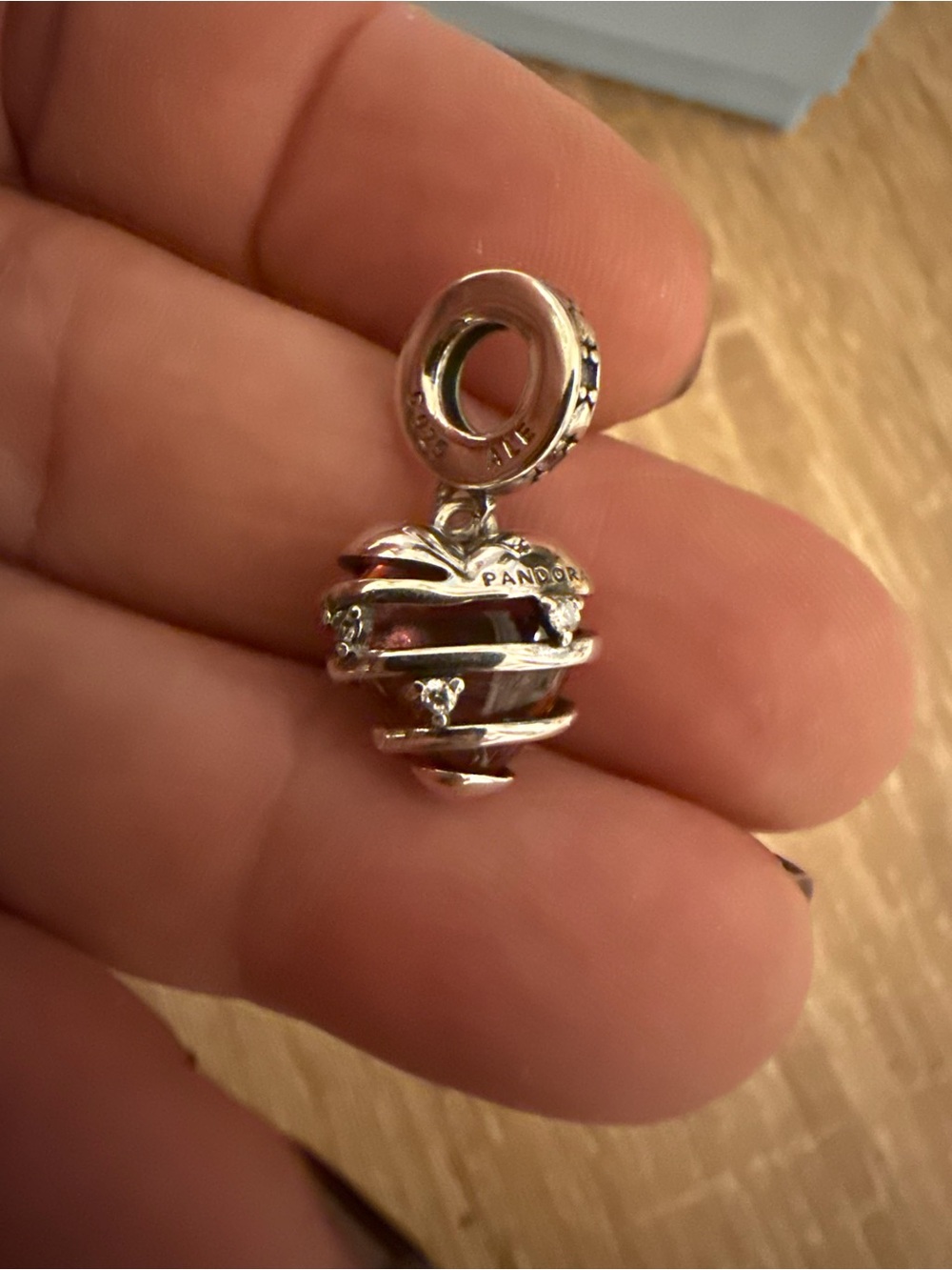 Pandora Silver Wrapped Heart Dangle Charm